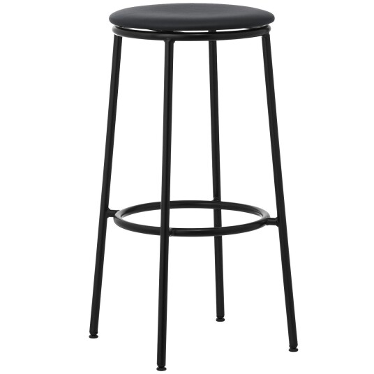 Normann Copenhagen Circa Barstool 65 cm Black Steel Barstol Skum Black Leather Normann Copenhagen Circa Barstool 65 cm Black Steel Barstol Skum Black Leather