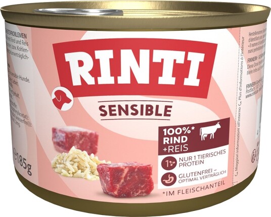 Rinti Våtfôr Sensible Storfekjøtt & Ris 6 X 185 G Rinti Våtfôr Sensible Storfekjøtt & Ris 6 X 185 G