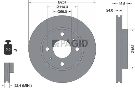 PAGID 54308N Bremseskive PAGID 54308N Bremseskive