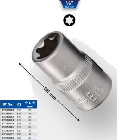 Brilliant Tools 1/2" E14 Stikkontakt med 28 mm Hode