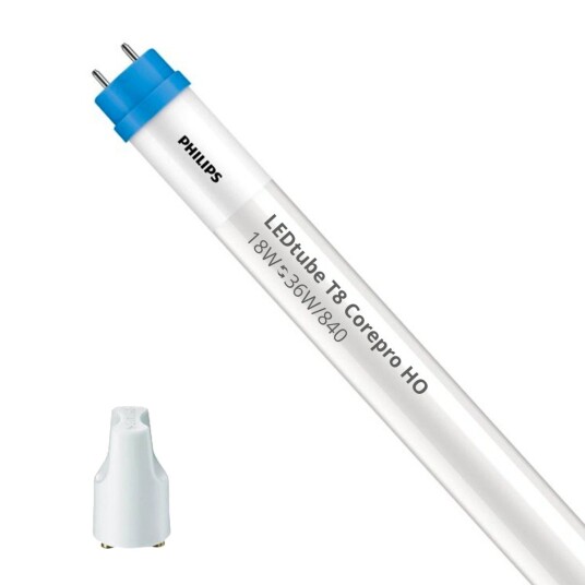 Philips LED Lysrør T8 CorePro (EM/Mains) High Output 18W 2000lm - 840 kald hvit | 120cm - erstatter 36W