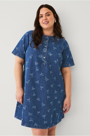 Zizzi Denimkjole jTami S/Abk Dress Blå Zizzi Denimkjole jTami S/Abk Dress Blå