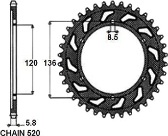 Kjededrev SUNSTAR 1 3511 37 Kjededrev SUNSTAR 1 3511 37