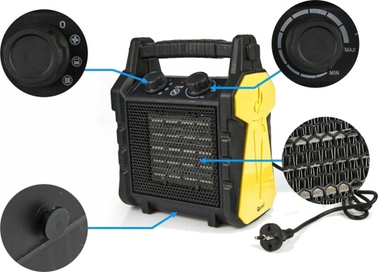 Geko 3kW Elektrisk Varmevifte Keramisk element