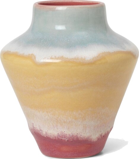 Kähler Poppery Vase H12 Cm Pink/Mint/Gul - Pink - 12 cm