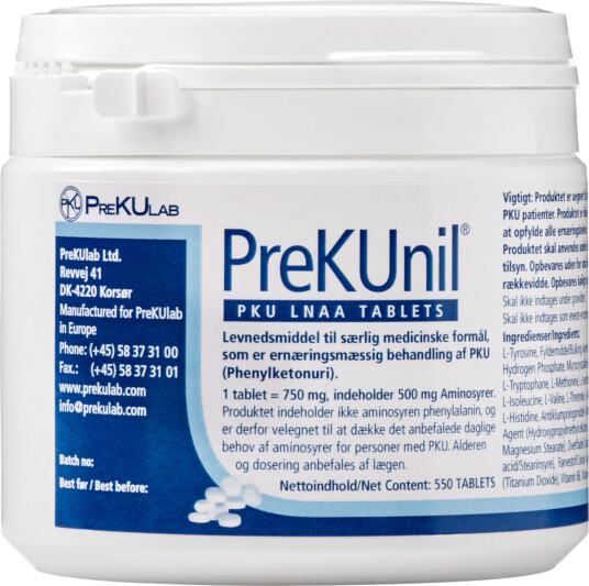 PreKUnil PKU LNAA tabletter 550 stk