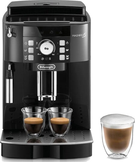 De"longhi Magnifica S Ecam 21.110.B - Automatisk Kaffemaskin Med Melkeskummer - 15 Bar - Svart Med Sølvfarger