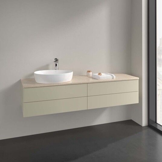 Villeroy & Boch  Antao Servantskap med 4 skuffer 160x50x36 cm u/lys Grå Matt/Crème