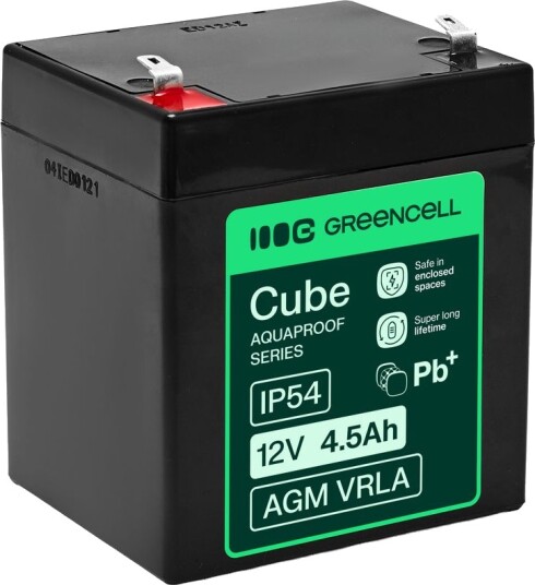 Green Cell AGM VRLA 12V 4,5Ah vedlikeholdsfritt batteri (90x70x106mm) Green Cell AGM VRLA 12V 4,5Ah vedlikeholdsfritt batteri (90x70x106mm)