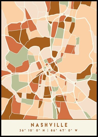 Black Maps Earth Tones 59 Plakat Plakat / 21x30cm