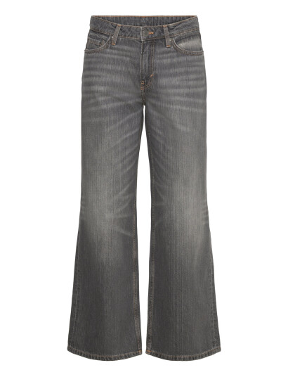 Weekday Ample Low Rise Loose Wide Leg Jeans - Grey - 23 x 32