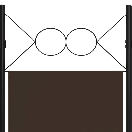 vidaXL Romdeler 5 paneler brun 200x180 cm