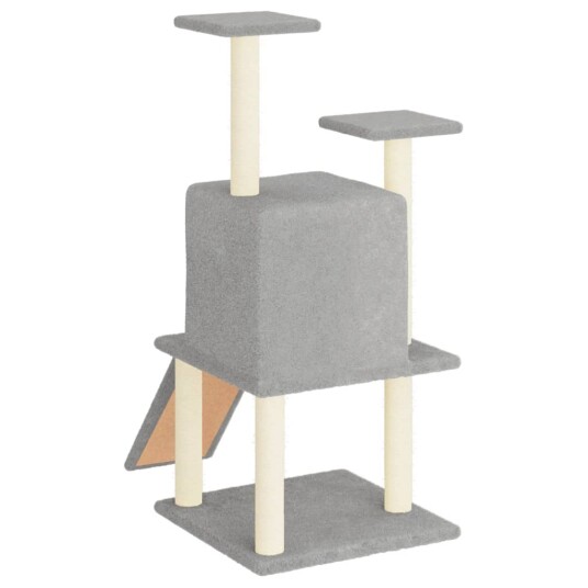 Vidaxl Kattetre Med Klorestolper I Sisal Lysegrå 110 cm