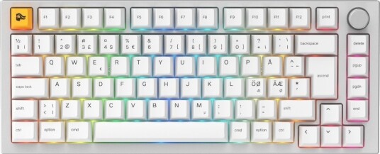 Glorious GMMK Pro 75 % Pre Built mekanisk tastatur   Glorious Fox linear hvit