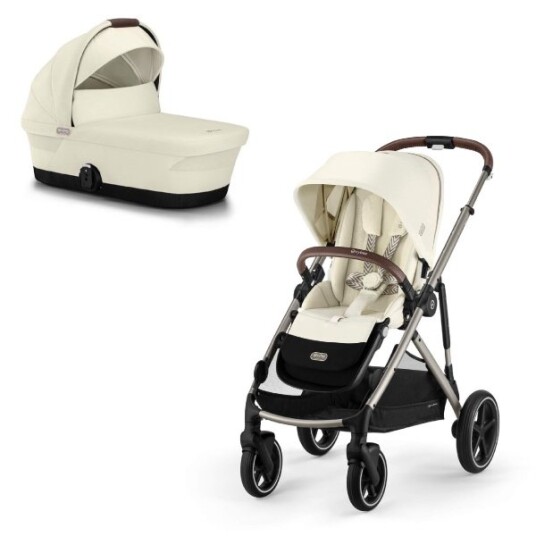 Cybex Gazelle S Søsken-/tvillingvogn inkl. Gazelle S Cot – Seashell Beige/Taupe