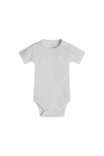 Hust & Claire Bet kortermet body ull/lyocell - ecru