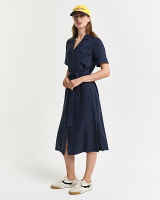 Gant Kjole med vanlig passform og lommer EVENING BLUE 44 Gant Kjole med vanlig passform og lommer EVENING BLUE 44