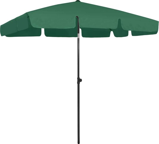 vidaXL Strandparasoll grønn 200x125 cm