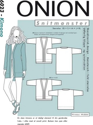 Onion Onion Snittmønster 6023 Kimono Str Xs Xl Onion Onion Snittmønster 6023 Kimono Str Xs Xl