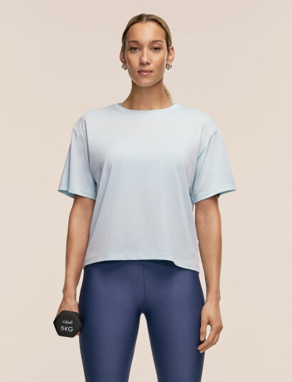 Casall Laser Mesh Tee   Blue   M