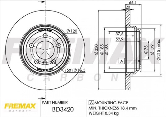 Bremseskive FREMAX BD-3420