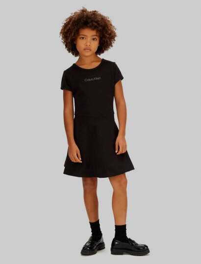 Calvin Klein Punto Ss Dress Black 128