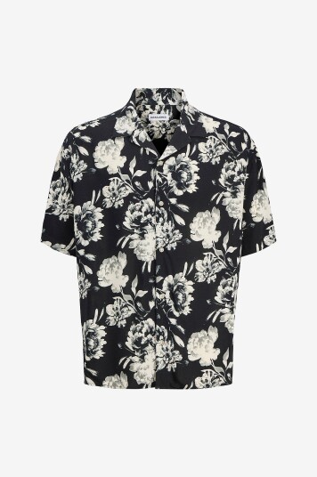 Jack & Jones   Resort skjorte jjJeff Monochrome Aop Resort Shirt   Svart