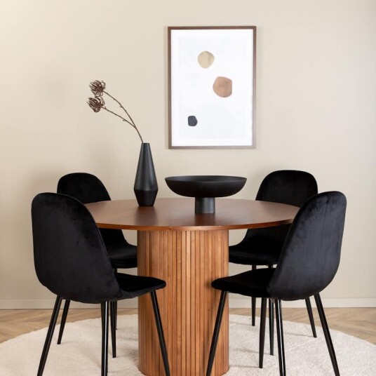 Venture Home Spisegruppe Venture Home med Bianca Spisebord og 4 Pobbie Spisestoler GR22216