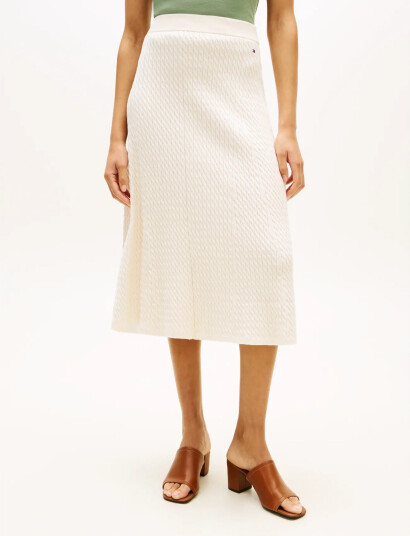 Tommy Hilfiger Co Cable Fine Gg F&F Skirt   Cream   XS