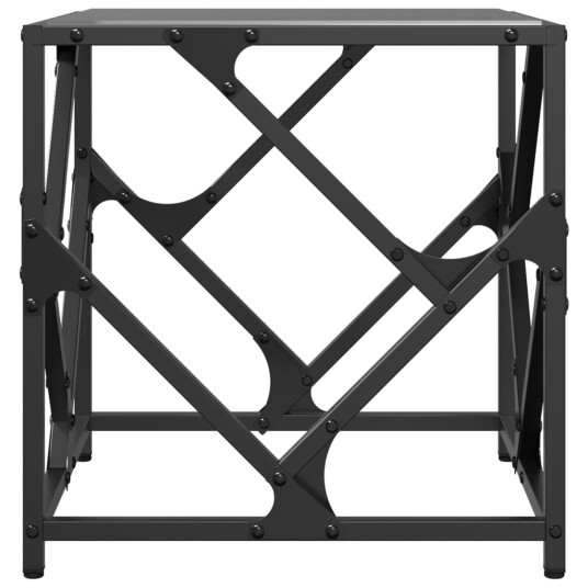 Salongbord med svart glassplate 40x40x41 cm stål 845991
