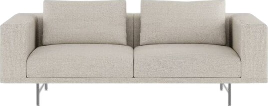 Vipp Loft 2 seters Sofa Bølget Off White/ Lysegrå/ Rustfritt Stål