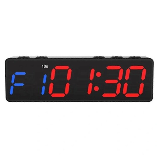 Intervalltrening Gym Timer Klokke Stoppeklokke Med 12 Moduser Kompatibel med Boksing Yoga Crossfit LED Display Magnetisk Bakside Svart[CO]