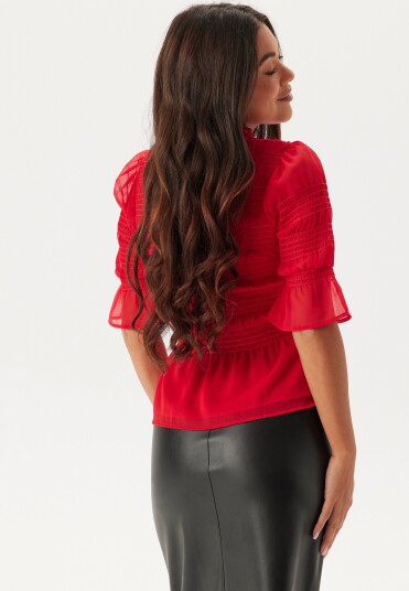 BUBBLEROOM Shannon Smock Blouse Red S