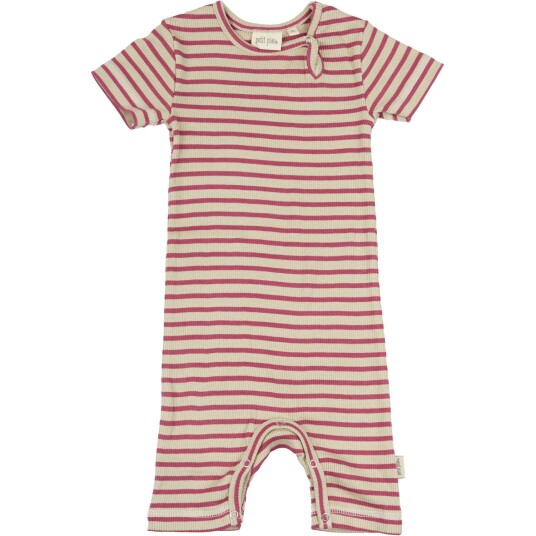 Petit Piao Light Berry/Dark Off White Sommerdress S/S Modal Striped 56
