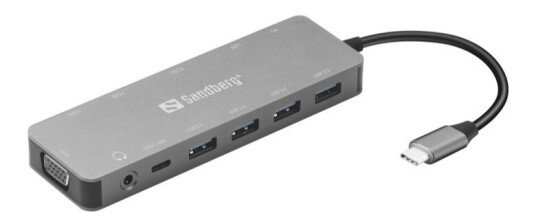 Sandberg USB-C 13-in-1 Travel Dock USB-hub - 13 porter - Sølv