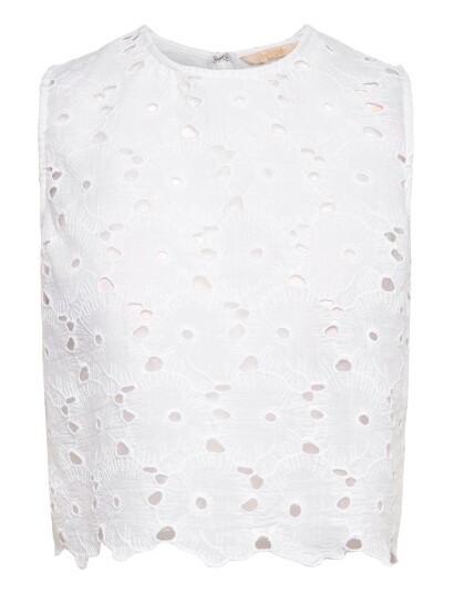 by Ti Mo Broderie Anglaise Top - White - L