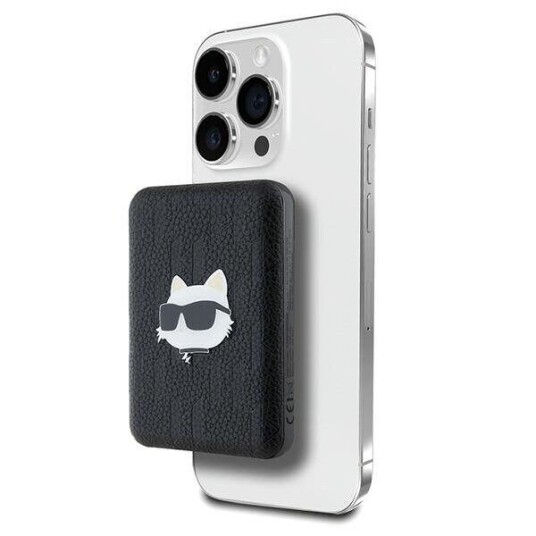 Karl Lagerfeld Induksjon Powerbank 16W 5000mAh Svart Choupette Head Pin