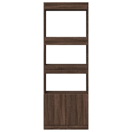 Highboard brun eik 63x33x180 cm konstruert tre