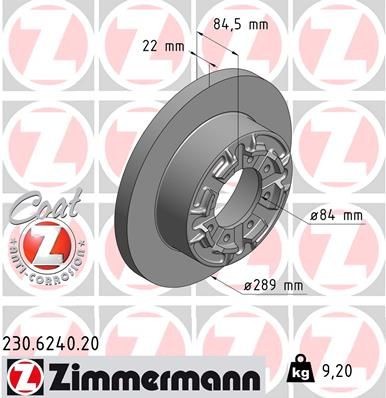 Bremseskive ZIMMERMANN 230.6240.20