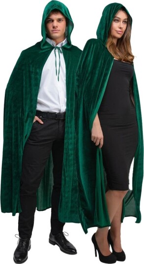 Wicked Costumes Ltd Grønn Velour Kappe med hette