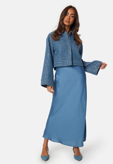 VILA Viellette high waist long skirt Coronet Blue 36