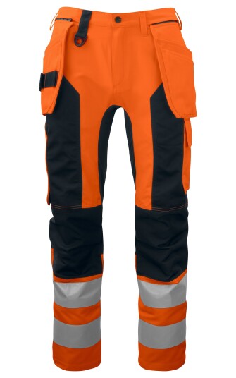 ProJob 6513 Håndverksbukse En Iso 20471 Kl 2/1 Orange/Black C44