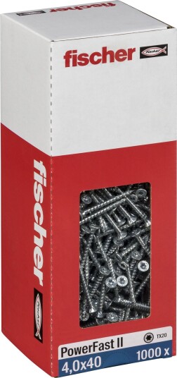 Fischer Treskrue PowerFast II Galvanisert TX 4,0 × 45 mm 1000 Stk.