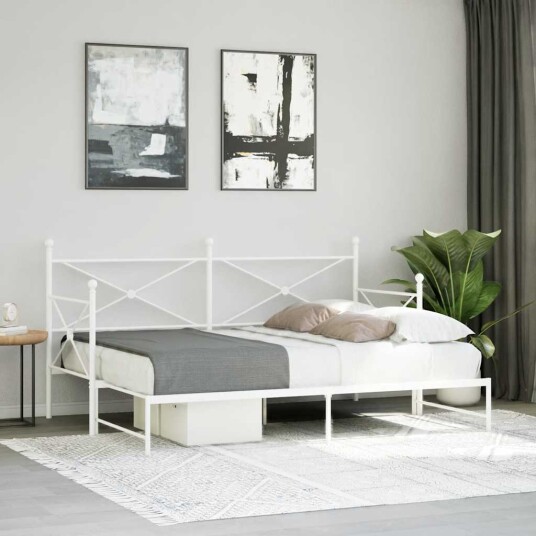  Dagseng med trille uten madrass hvit 75x190 cm stål 4104686