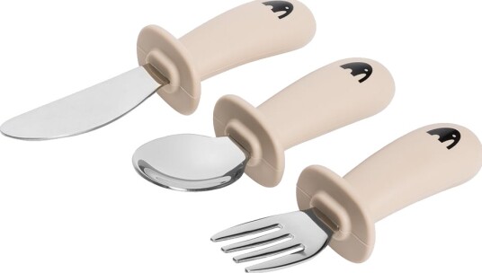 My1ofNorway Bestikk 3pck I Silikon Og Stainless Steel  Sand