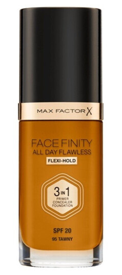 Max Factor Facefinity 3-i-1 Foundation med SPF 20 og Pumpeflaske - 30 ml 95 Tawny