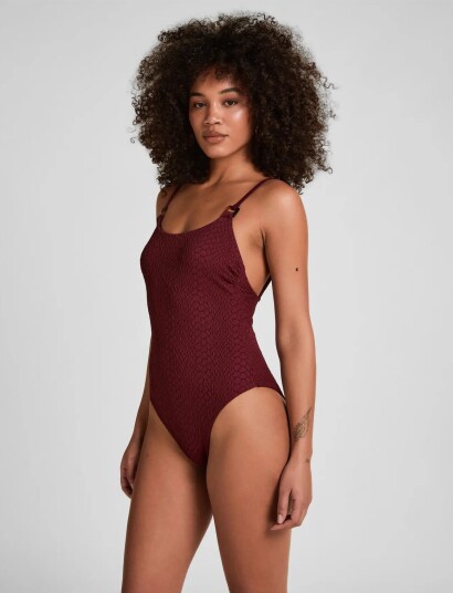Hunkemöller Aruba Highleg Bs   Burgundy   XS
