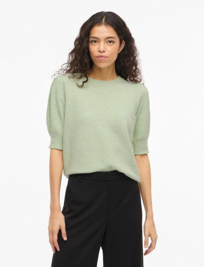 Vila Viril 2/4 Sleeve O Neck Knit Top Noos Green M Vila Viril 2/4 Sleeve O Neck Knit Top Noos Green M