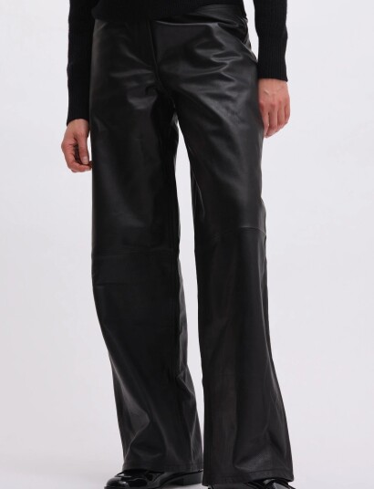 REMAIN Birger Christensen Cocoon Leather Pants Black 32