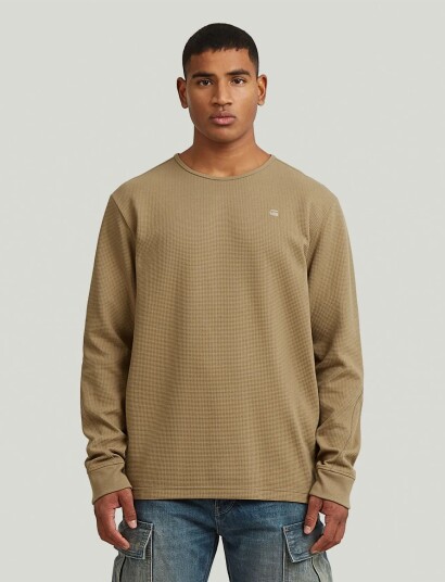 G Star Structured Tweeter R T L\S Khaki green XXL